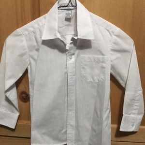 Toddler dress shirt with black pants and tie